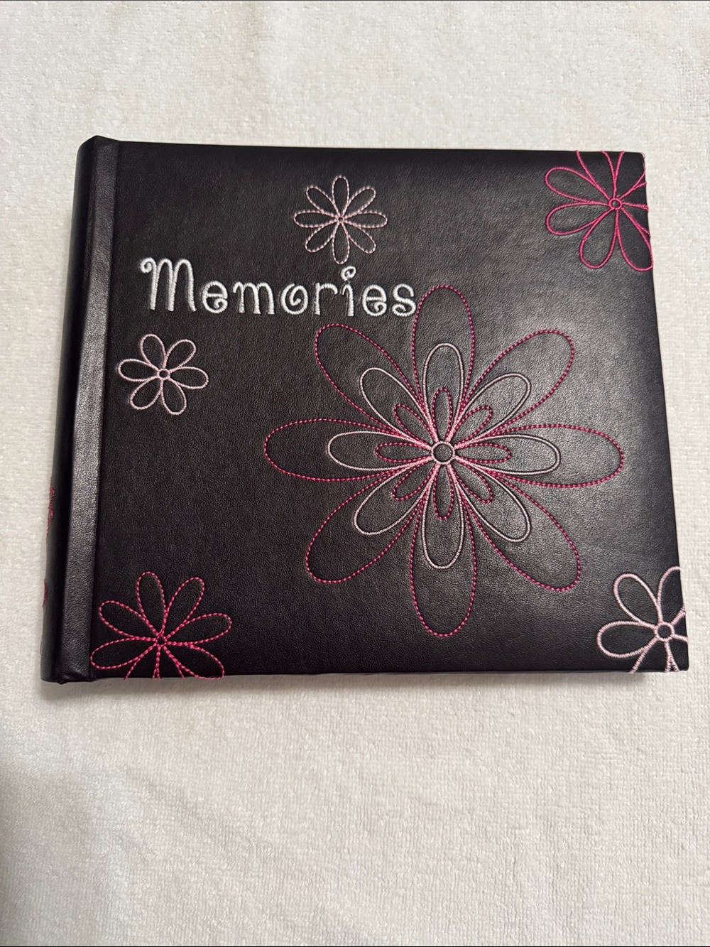 Memories Floral Embroidered Black Photo Album